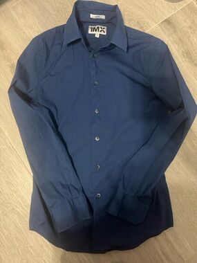 Men’s Express Fitted Dress Shirt - Navy